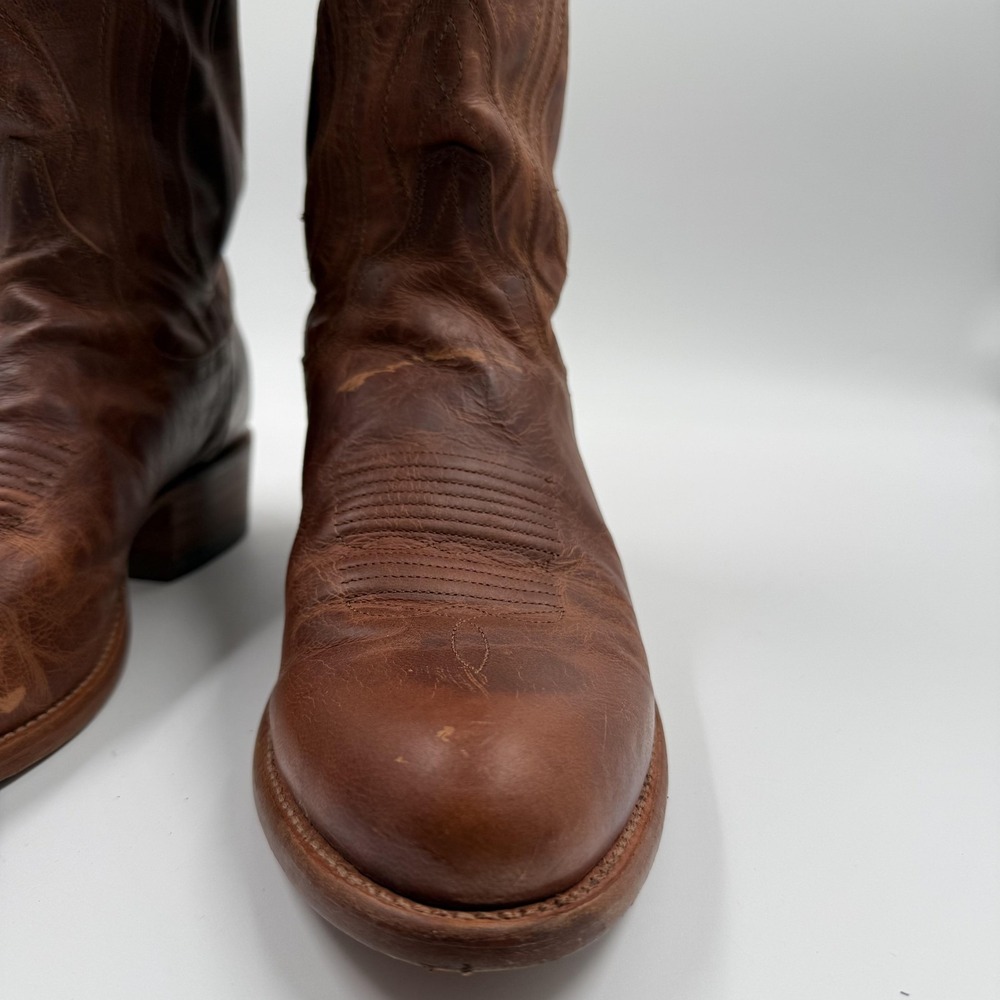 Tecovas Western Boots Mens Size 9D Brown Leather Cowboy Round Toe Pull On 1000 - Picture 5 of 16